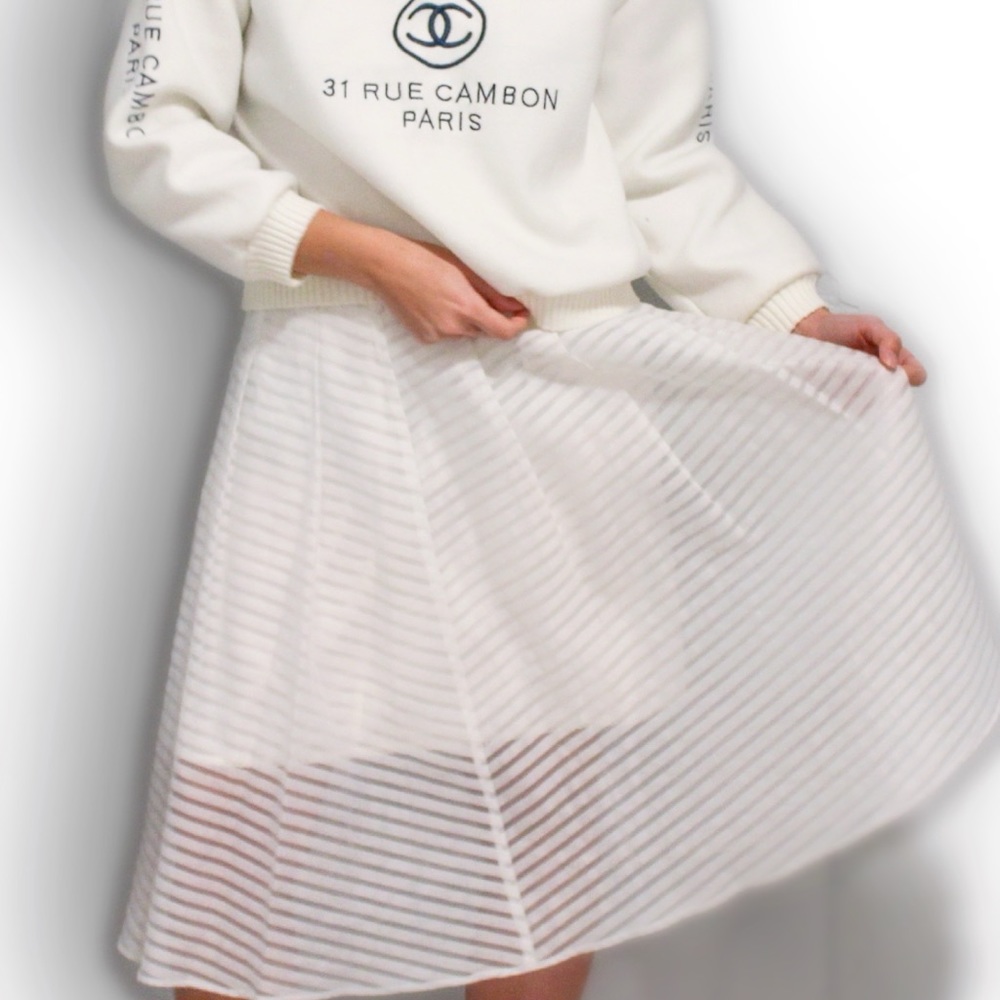 Anthropologie Leifsdottir White Fit& Flare Skirt